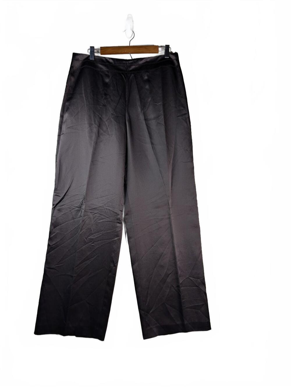 NWT VTG 90'sTalbots 100% Pure Silk Chocolate Brown‎ Wide-Leg Dress Pants Size 14